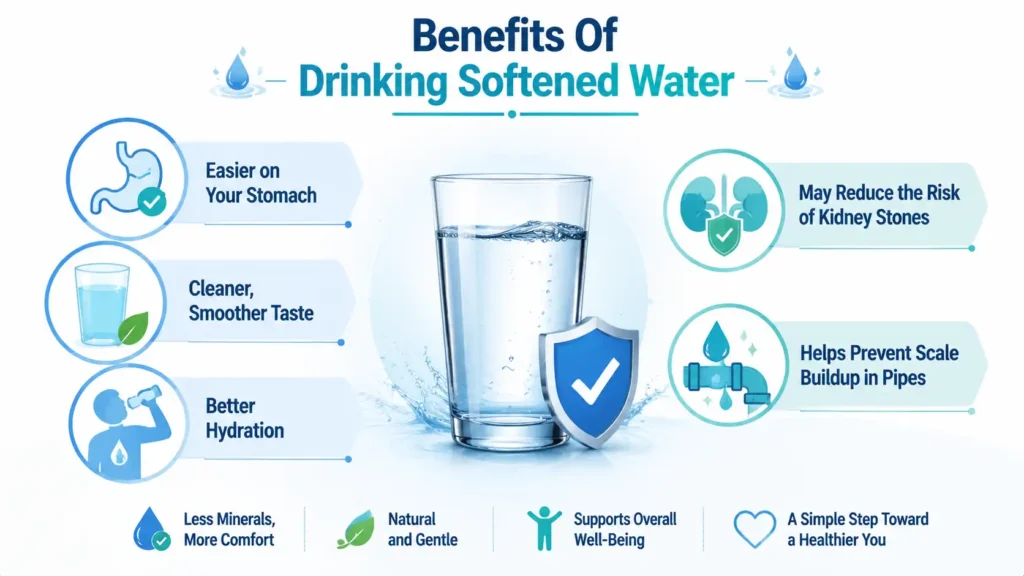 Benefits of drinking softened water