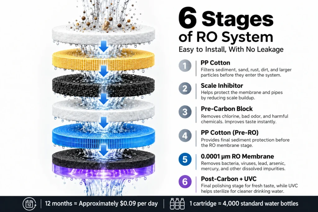 6-Stages of Countertop RO System